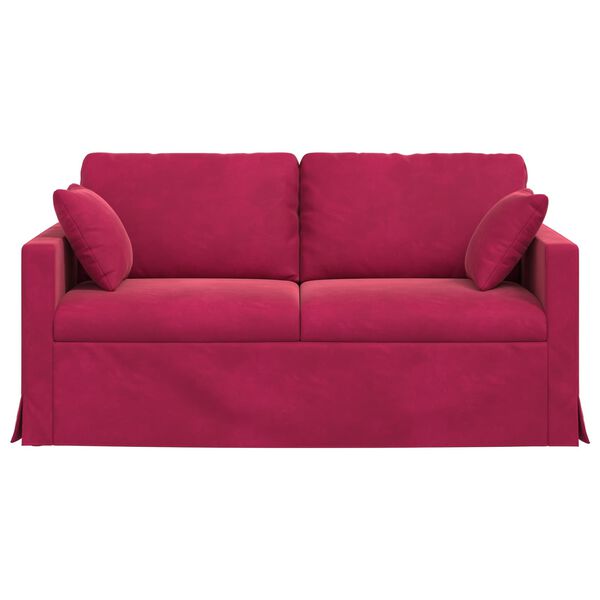 vidaXL Sofa Vyno raudona 158 x 78 x 80 cm Aksomas