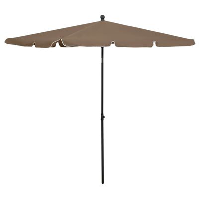 vidaXL Sodo skėtis nuo saulės su stulpu, taupe spalvos, 210x140cm