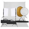 vidaXL Fotostudijos rinkinys su &scaron;viestuvais, fonu ir reflektoriumi