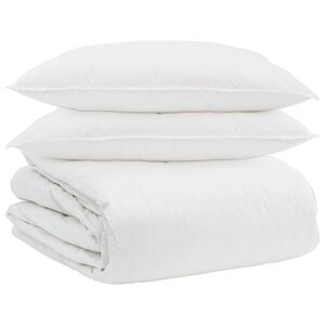 vidaXL Antklodžių rinkinys su pagalve 3 pcs Balta Plunksna