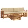 vidaXL Lauko sofos komplektas 5 vnt. Gamta ir Beige