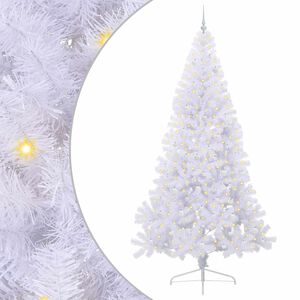 vidaXL Dirbtinė Kalėdų eglutė su 300 LED Balta 240 cm PVC ir Plienas