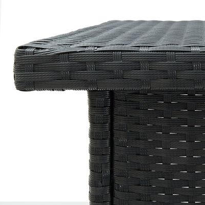 vidaXL Kampinis baro staliukas, juodas, 100x50x105cm, poliratanas
