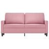 vidaXL Dvivietė sofa, rožinės spalvos, 140cm, aksomas