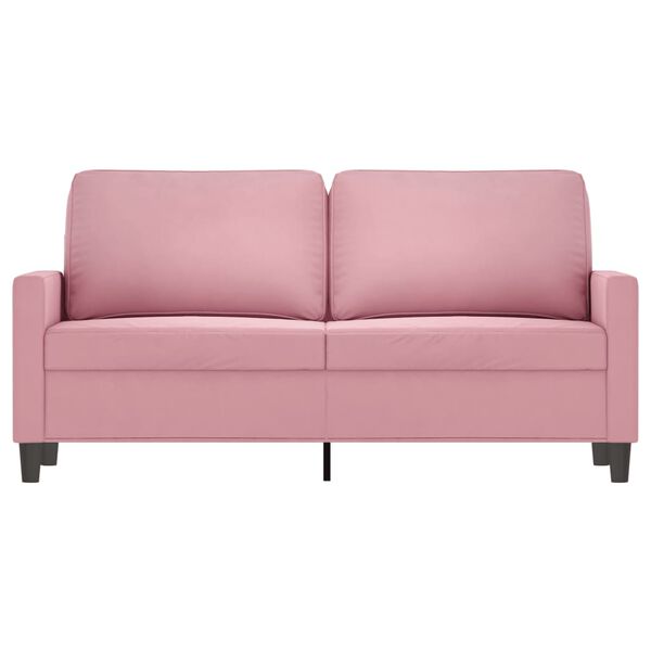 vidaXL Dvivietė sofa, rožinės spalvos, 140cm, aksomas