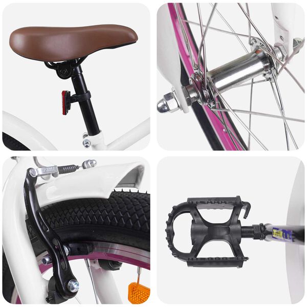 vidaXL Vaikų Dviratis 18 Colių 5&ndash;7 metų vaikams Balta