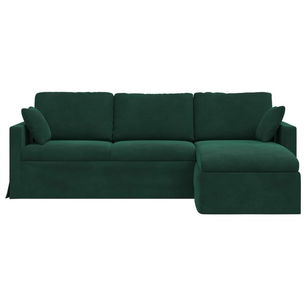 vidaXL Sofa Tamsiai žalia Bendri matmenys: 228 x 134 cm (P X G x A)