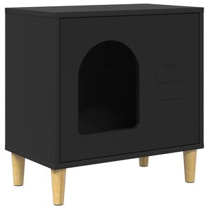 vidaXL Katės namelis Juoda 51 x 30 x 52 cm Apdirbta mediena