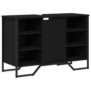 vidaXL Vonios kriauklės spinta Juodas ąžuolas 91 x 35 x 60 cm