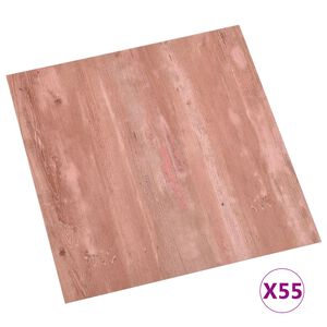 vidaXL Grindų plok&scaron;tės, 55vnt., raudonos, 5,11m&sup2;, PVC, prilimpančios