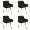 vidaXL Valgomojo kėdės 4 pcs Boucl&eacute; Juoda 59 x 57 x 85 cm