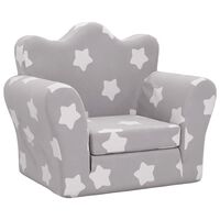 vidaXL Vaikiška sofa-lova, pilka, minkštas pliušas, su žvaigždėmis
