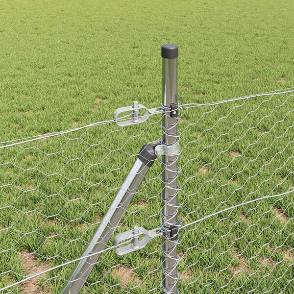 vidaXL Tvorelės stulpas Sidabro 100 x 0,4 m (36 mm tinklelis) Plienas