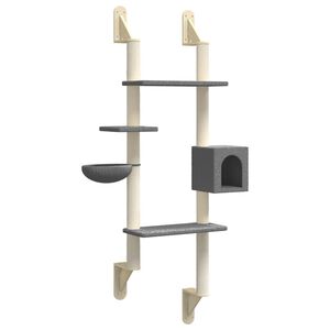 vidaXL Draskyklė katėms su draskymo stovu, tamsiai pilka, 180cm
