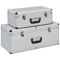 vidaXL Dėžės daiktams, 2 vnt., sidabrinės spalvos, aliuminis