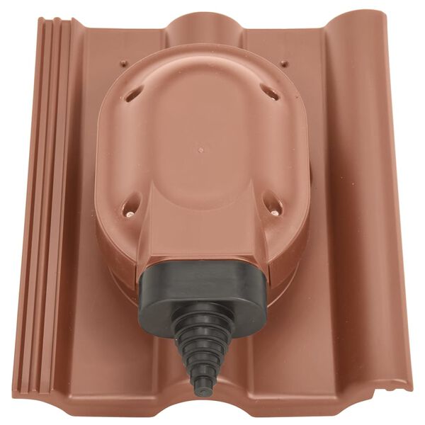 vidaXL Saulės kolektorių praėjimo elementas stogo plytelėms, raudonas