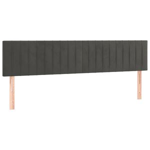 vidaXL Galvūgaliai, tamsiai pilki, 160x5x78/88 cm, aksominiai
