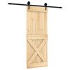 vidaXL Slankios durys Natūrali ir juoda 80 x 210 cm