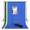 vidaXL Fotostudijos komplektas su fonais ir &scaron;viestuvais