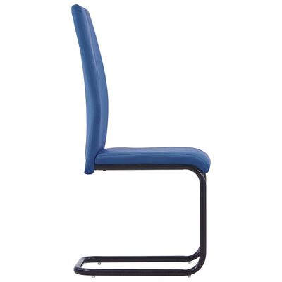 vidaXL Gembinės valgomojo kėdės, 2 vnt., mėlynos, dirbtinė oda