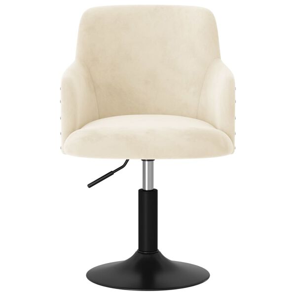 vidaXL Pasukama valgomojo kėdė, kreminės spalvos, aksomas