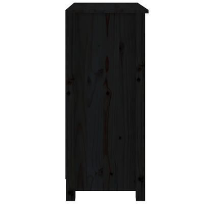 vidaXL Šoninė spintelė, juoda, 70x35x80cm, pušies medienos masyvas