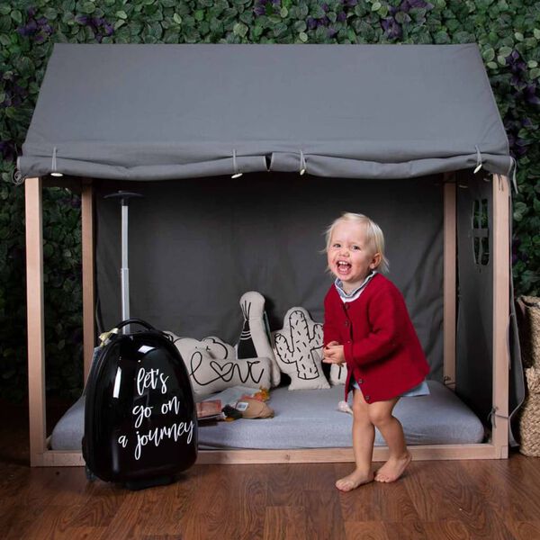 CHILDHOME Namelio lovai rėmo užvalkalas, antracito spalvos, 150x80x140cm