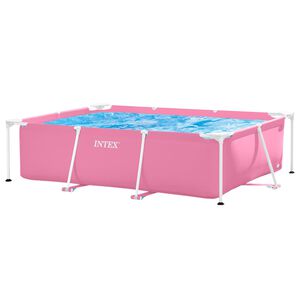 INTEX Metalinis rėmas vir&scaron; žemės plaukimo baseinas Rožinė
