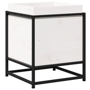 vidaXL Sodo lovelis, baltas, 40x40x50cm, pu&scaron;ies medienos masyvas