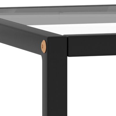vidaXL Kavos staliukas su grūdintu stiklu, juodas, 40x40x50cm