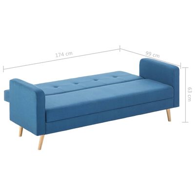 vidaXL Sofa, audinys, mėlyna