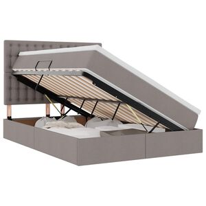 vidaXL Lova su daiktų laikymo vieta ir LED su LED Taupe 140 x 200 cm