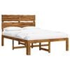 vidaXL Dviejų lovų rėmas su galvūgaliu ROSTOCK Natūrali 140 x 190 cm