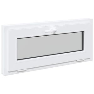 vidaXL Požeminio lango RISOR 90 x 40 cm PVC ir stiklas Balta