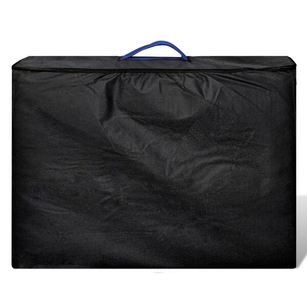 vidaXL Sulankstomas masažo stalas, mėlynas, 2 zonų, su aliuminio rėmu