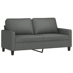 vidaXL Dvivietė sofa, tamsiai pilkos spalvos, 140cm, audinys