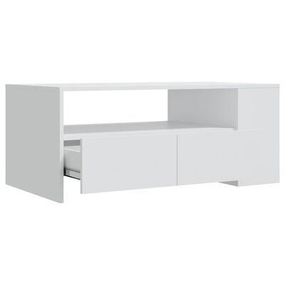 vidaXL Kavos staliukas, baltos spalvos, 102x55x42cm, apdirbta mediena