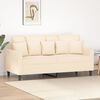 vidaXL Dvivietė sofa, kreminės spalvos, 140cm, aksomas