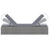 vidaXL Saulės gultas su čiužinuku, pilkos spalvos, poliratanas