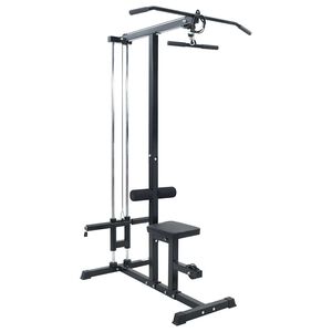 vidaXL Vertikalios traukos treniruoklis Juoda 110 x 70 x 187 cm