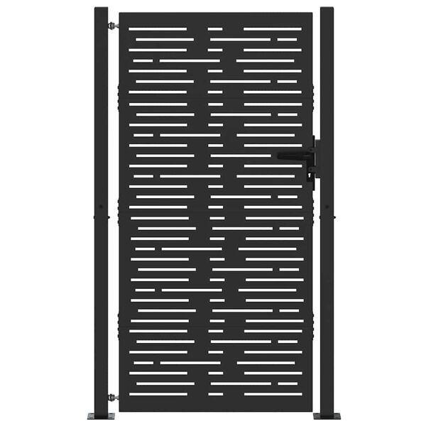 vidaXL Sodo vartai, 100x200 cm, Corten plienas, kvadratinis dizainas