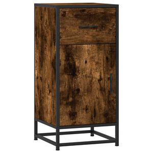 vidaXL &Scaron;oninė spintelė, dūminio ąžuolo, 35,5x35x76cm, mediena/metalas