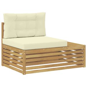 vidaXL Lauko galinė sofa Kietos akacijos mediena Balta