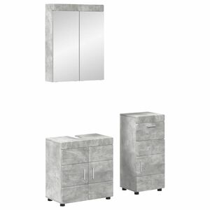 vidaXL Vonios baldų rinkinys TULUM 3 pcs Betono pilka 60 x 34 x 63 cm