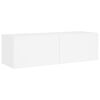 vidaXL Sieninės TV spintelės su LED lemputėmis, 3 dalių, baltos