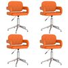 vidaXL Pasukamos valgomojo kėdės, 4vnt., oranžinės, dirbtinė oda
