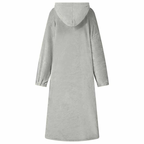 vidaXL Antklodė-džemperis su gobtuvu Pilka s Flanelė