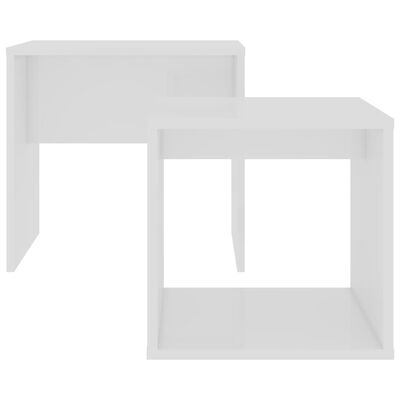 vidaXL Kavos staliukų komplektas, baltos spalvos, 48x30x45cm, MDP