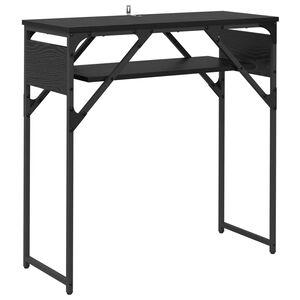 vidaXL KonsolinisStaliukas Juodas ąžuolas Apdirbta mediena 75x30x75cm