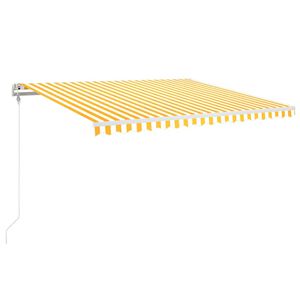 vidaXL Markizė su LED/vėjo jutikliu, geltona/balta, 400x350cm